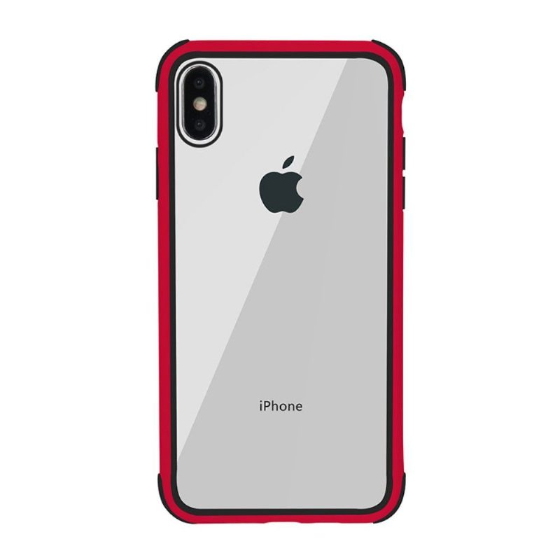 Kuori iPhone X / XS Läpinäkyvä Ääriviiva Värillinen