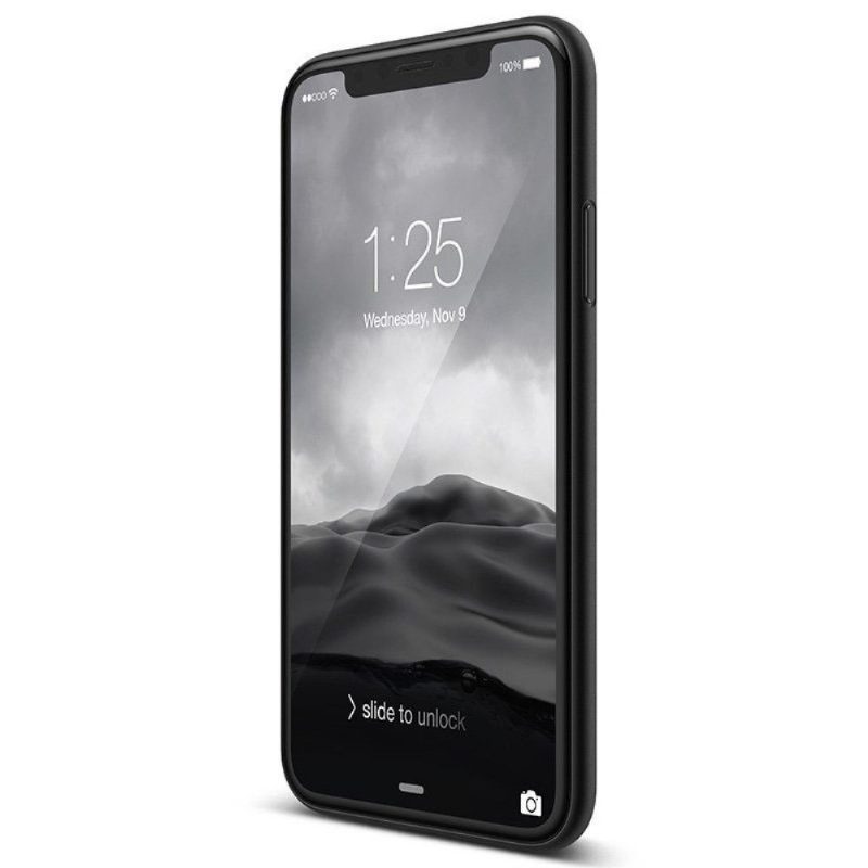 Kuori iPhone X / XS Matte Gel Coating - Musta