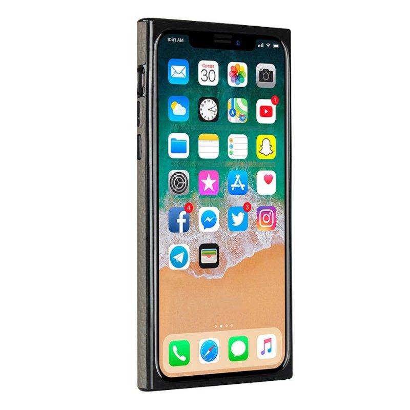 Kuori iPhone X / XS Nahkaefekti Hihnalla