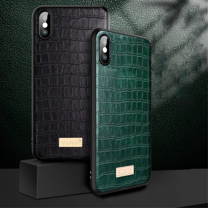 Kuori iPhone X / XS Suojakuori Sulada Croco -nahkaefekti