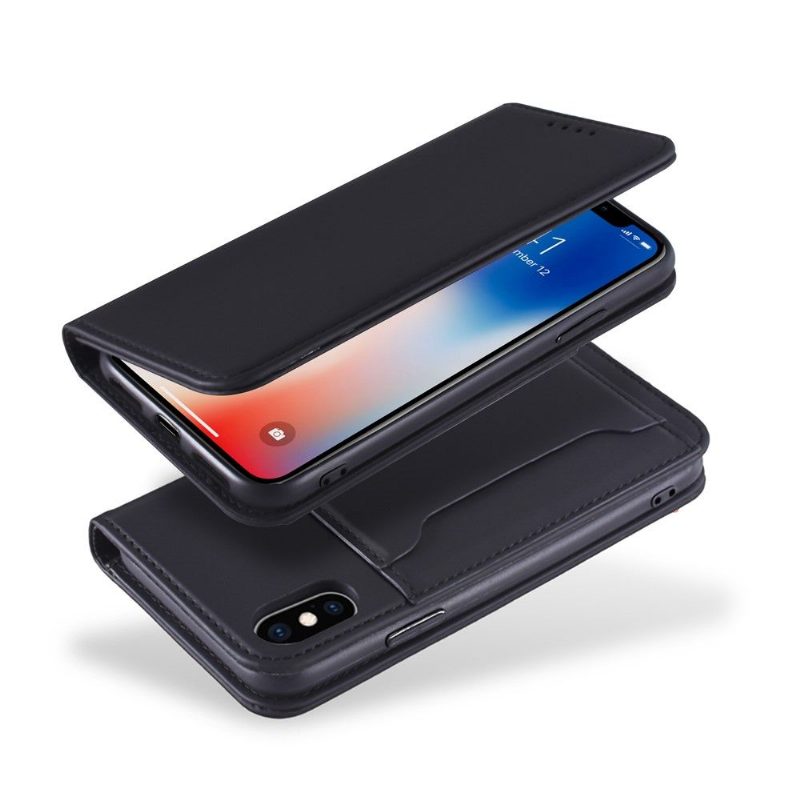 Nahkakuori iPhone X / XS Hemming Kotelot Flip Soft Touch