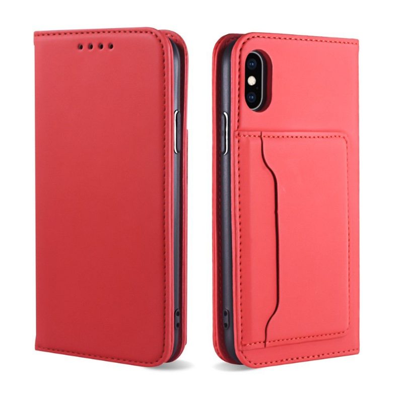 Nahkakuori iPhone X / XS Hemming Kotelot Flip Soft Touch