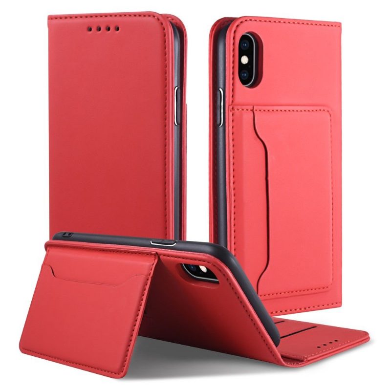 Nahkakuori iPhone X / XS Hemming Kotelot Flip Soft Touch