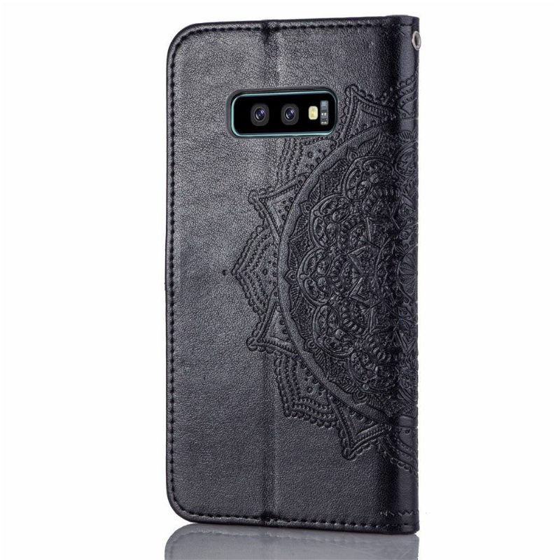 Kotelot Samsung Galaxy S10e Mandala Relief Faux Leather