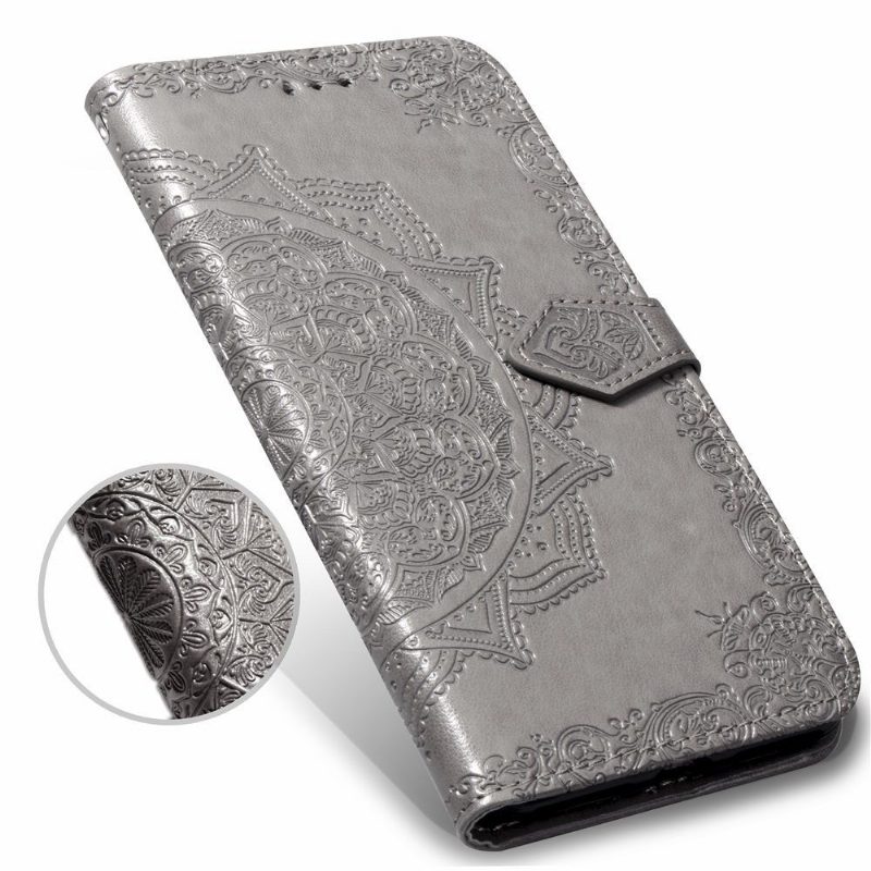 Kotelot Samsung Galaxy S10e Mandala Relief Faux Leather