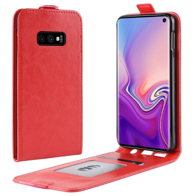 Nahkakuori Samsung Galaxy S10e Murtumaton Puhelinkuoret Kotelot Flip Keinonahka Pystysuora