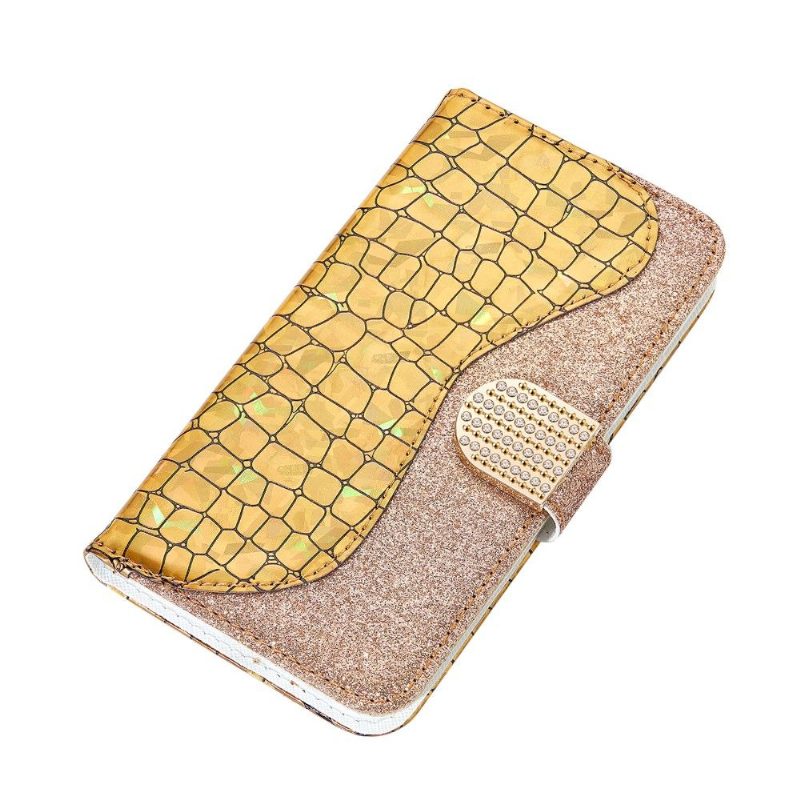 Kotelot Samsung Galaxy A52 5G / A52 4G / A52s 5G Luxury Croc Effect -paljetteja