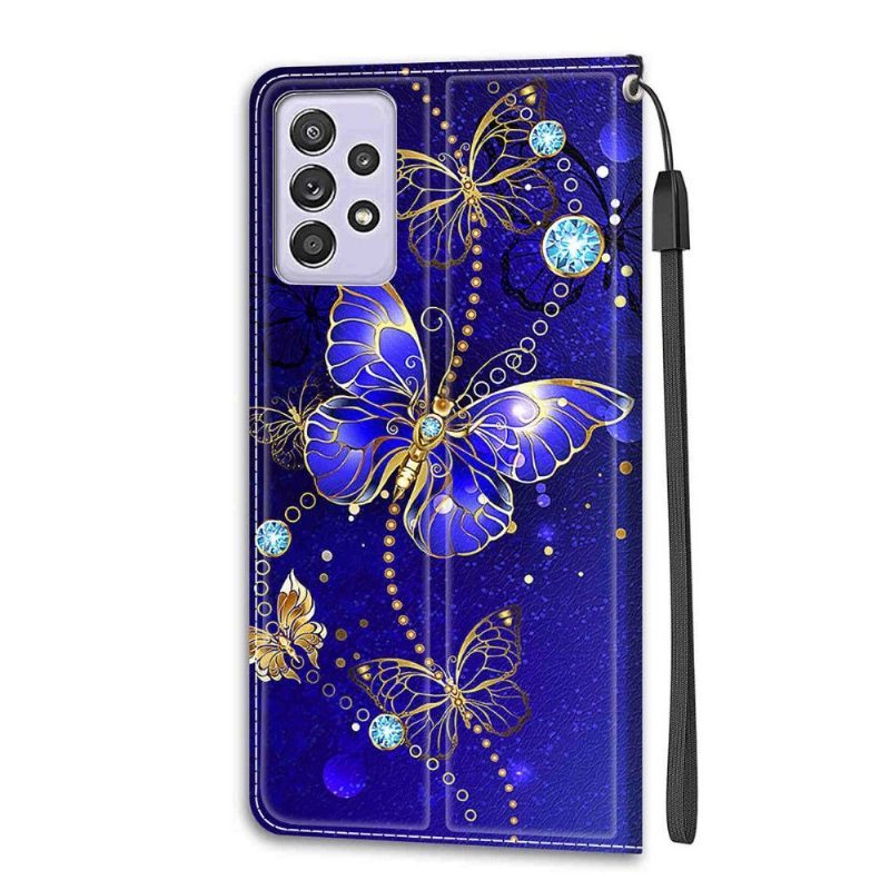 Kotelot Samsung Galaxy A52 5G / A52 4G / A52s 5G Purple Butterfly