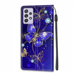 Kotelot Samsung Galaxy A52 5G / A52 4G / A52s 5G Purple Butterfly