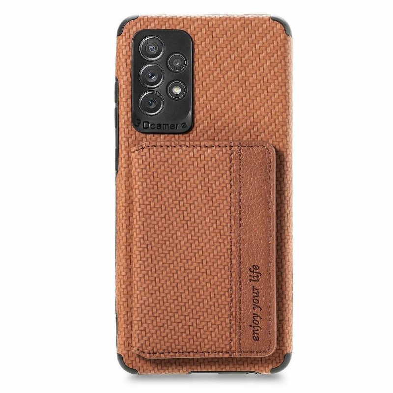 Kuori Samsung Galaxy A52 5G / A52 4G / A52s 5G Hemming Carbon Fiber -korttipidike