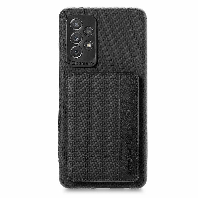 Kuori Samsung Galaxy A52 5G / A52 4G / A52s 5G Hemming Carbon Fiber -korttipidike