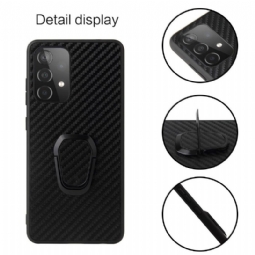 Kuori Samsung Galaxy A52 5G / A52 4G / A52s 5G Hemming Ring Carbon Fiber