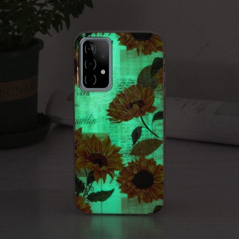 Kuori Samsung Galaxy A52 5G / A52 4G / A52s 5G Suojakuori Fluoresoiva Auringonkukka Vintage