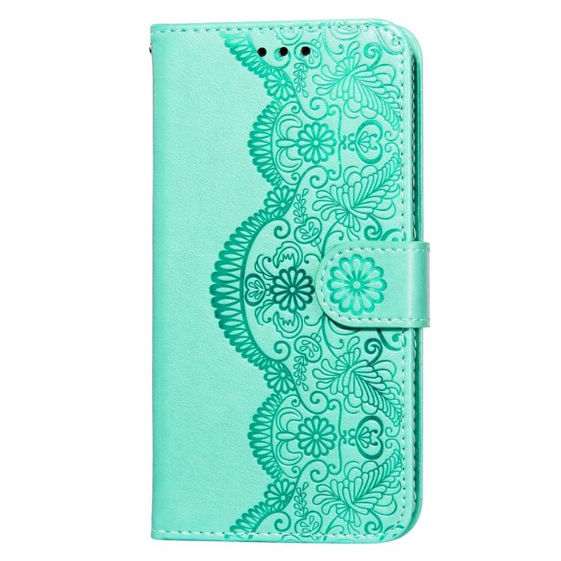 Nahkakotelo Samsung Galaxy A52 5G / A52 4G / A52s 5G Lace Design Keinonahkaa