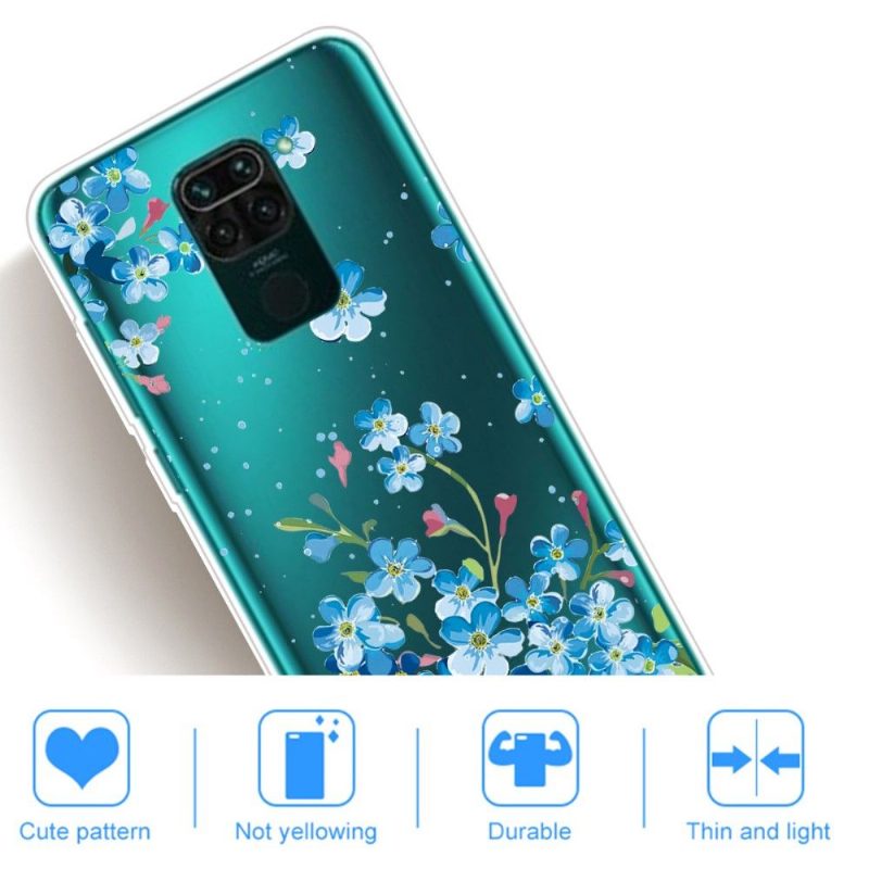 Case Xiaomi Redmi Note 9 Murtumaton Puhelinkuoret Siniset Kukat