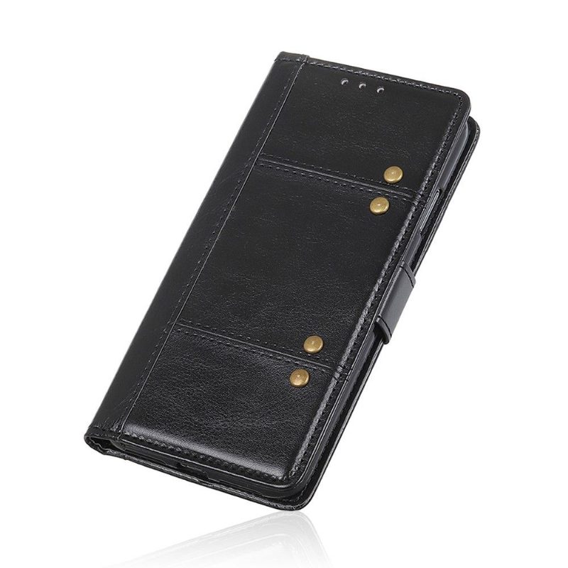 Nahkakotelo Xiaomi Redmi Note 9 Murtumaton Puhelinkuoret Premium Faux Leather Niiteillä