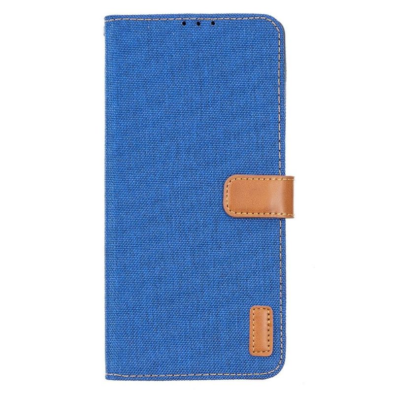 Flip Case Google Pixel 6 Pro Hemming Canvas Effect Oxford