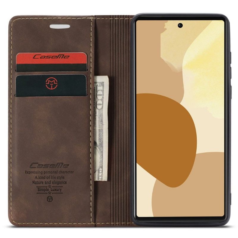 Flip Case Google Pixel 6 Pro Hemming Keinonahka Retro 013 -sarja