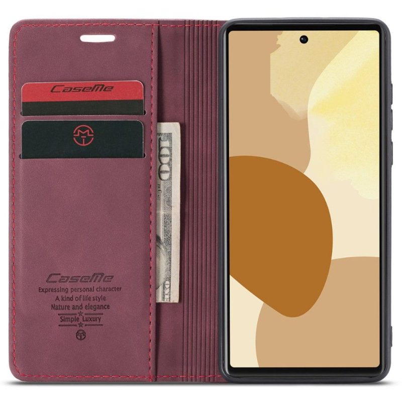 Flip Case Google Pixel 6 Pro Hemming Keinonahka Retro 013 -sarja