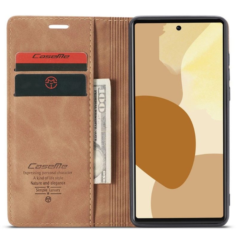 Flip Case Google Pixel 6 Pro Hemming Keinonahka Retro 013 -sarja