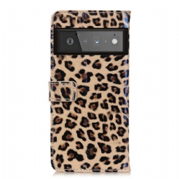 Kotelot Google Pixel 6 Pro Alkuperäinen Faux Leather Leopard Style