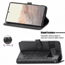 Kotelot Google Pixel 6 Pro Mandala Relief Faux Leather