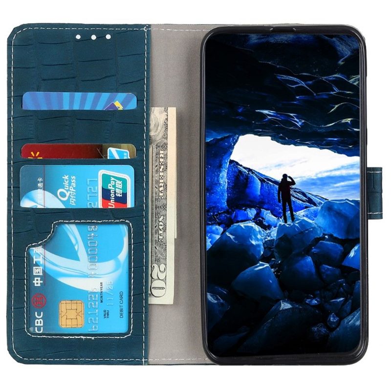 Flip Case Motorola Moto G31 / Moto G41 Hemming Croco Look -ompelu