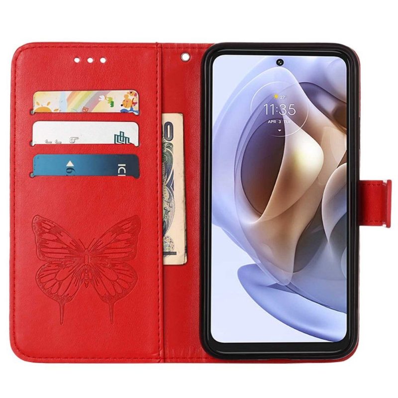 Kotelot Motorola Moto G31 / Moto G41 Butterfly Flower -korttikotelo