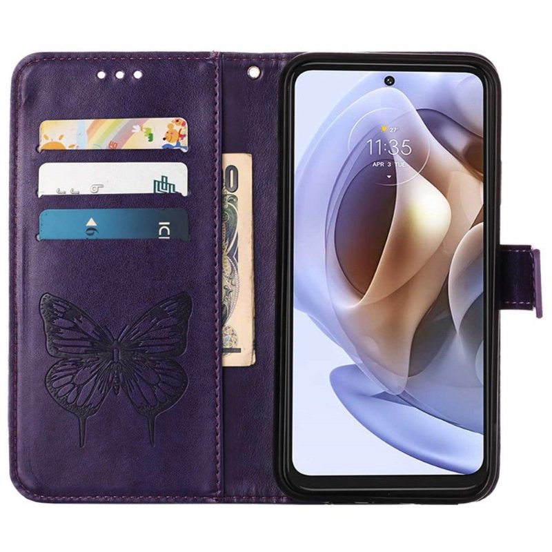 Kotelot Motorola Moto G31 / Moto G41 Butterfly Flower -korttikotelo