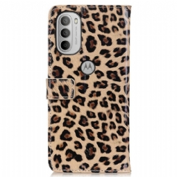 Kotelot Motorola Moto G31 / Moto G41 Faux Leather Leopard Style