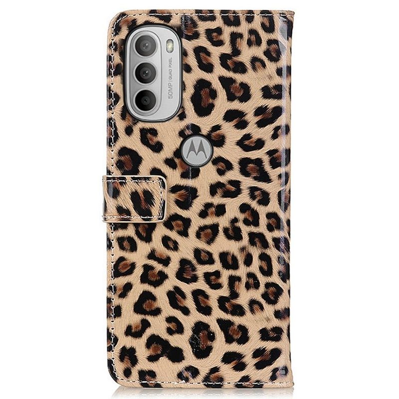 Kotelot Motorola Moto G31 / Moto G41 Faux Leather Leopard Style