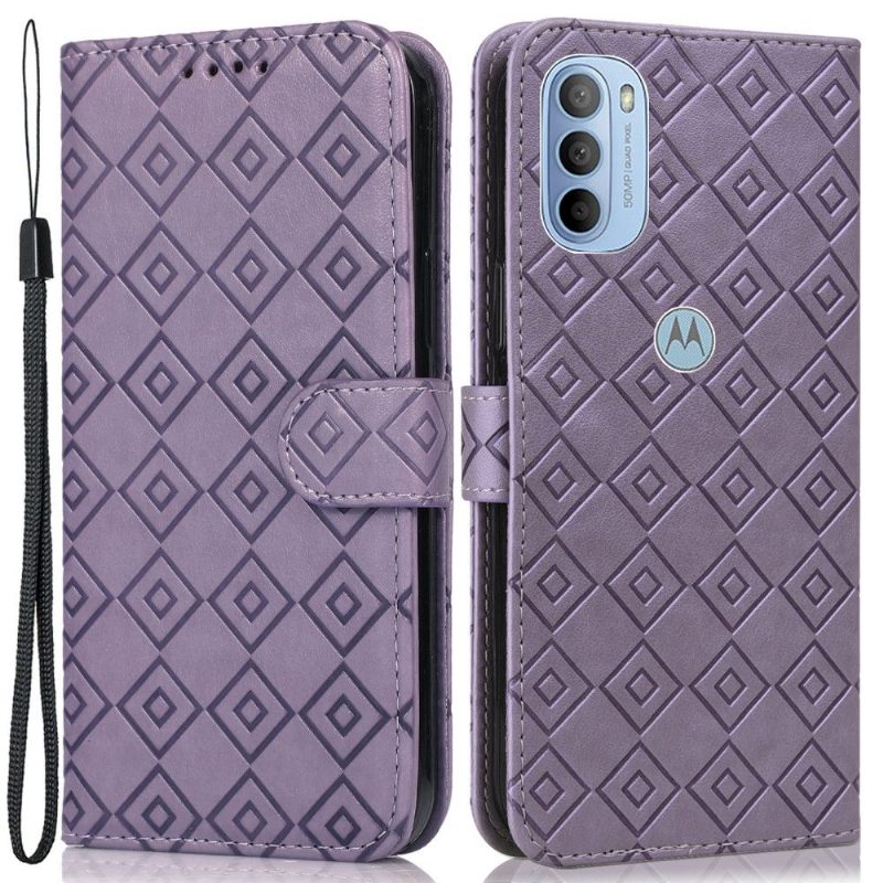 Nahkakotelo Motorola Moto G31 / Moto G41 Kotelot Flip Rabat Grid