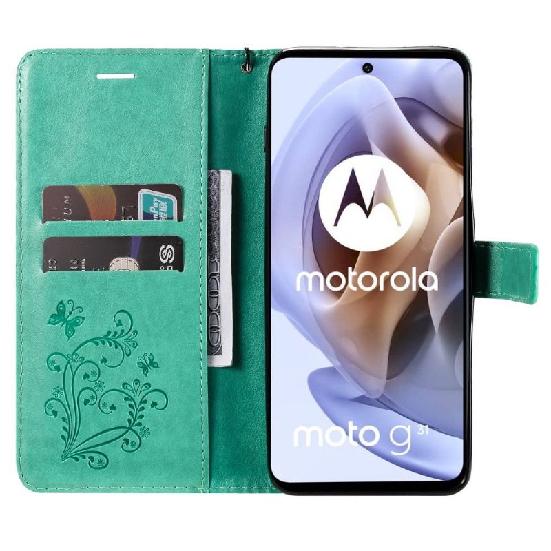 Nahkakotelo Motorola Moto G31 / Moto G41 Murtumaton Puhelinkuoret Butterflies -toimintotuki