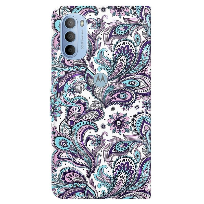 Nahkakotelo Motorola Moto G31 / Moto G41 Murtumaton Puhelinkuoret Paisley Flower