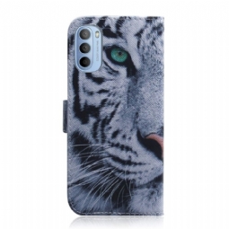 Nahkakuori Motorola Moto G31 / Moto G41 Hemming Tiger Pattern -tukitoiminto