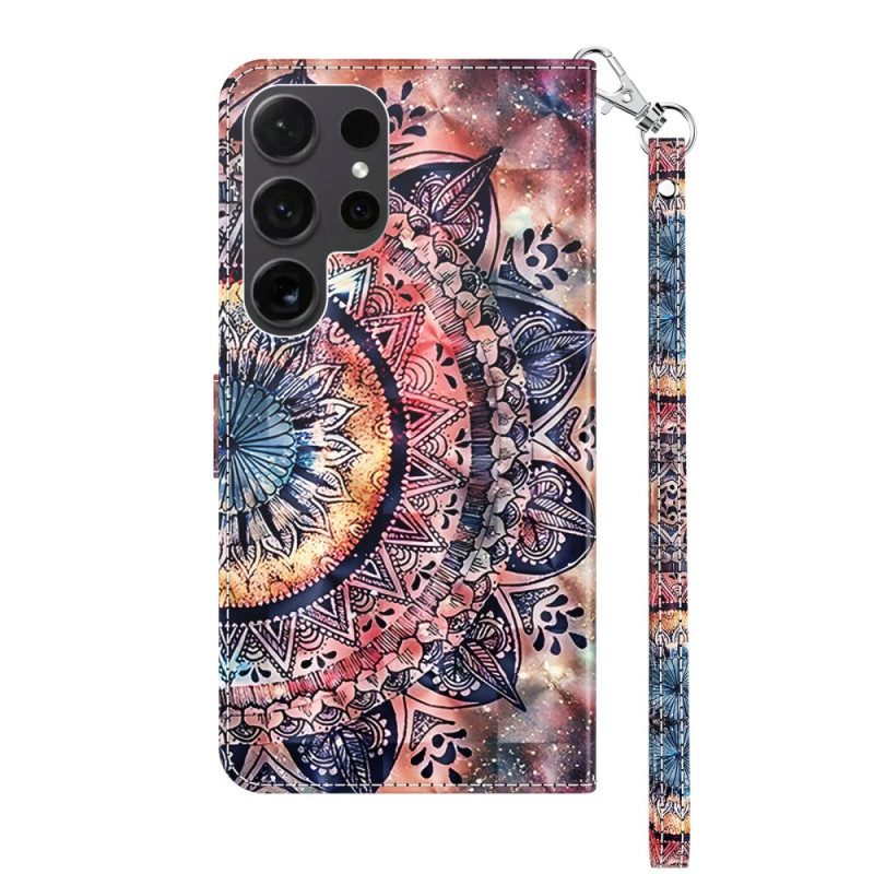 Kotelot Samsung Galaxy S24 Ultra 5g Värikäs Mandala Hihnalla