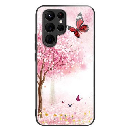 Kuori Samsung Galaxy S24 Ultra 5g Tempered Glass Cherry Blossoms Suojakuori