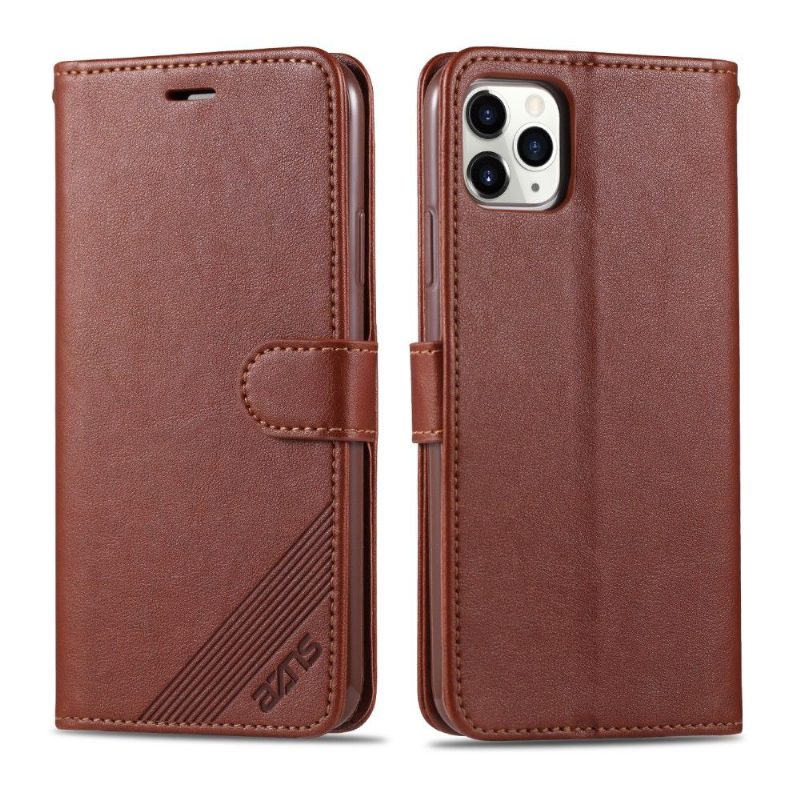 Flip Case iPhone 12 Pro Max Hemming Azns Retro-nahkaefekti