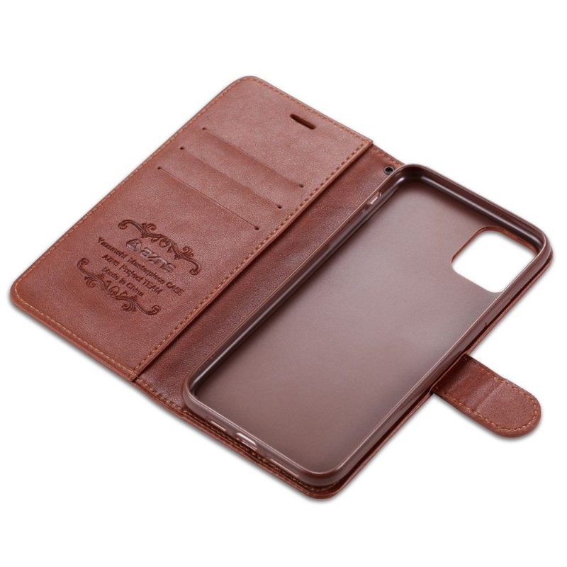 Flip Case iPhone 12 Pro Max Hemming Azns Retro-nahkaefekti