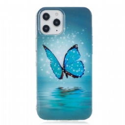 Kuori iPhone 12 Pro Max Luminous Blue Butterfly