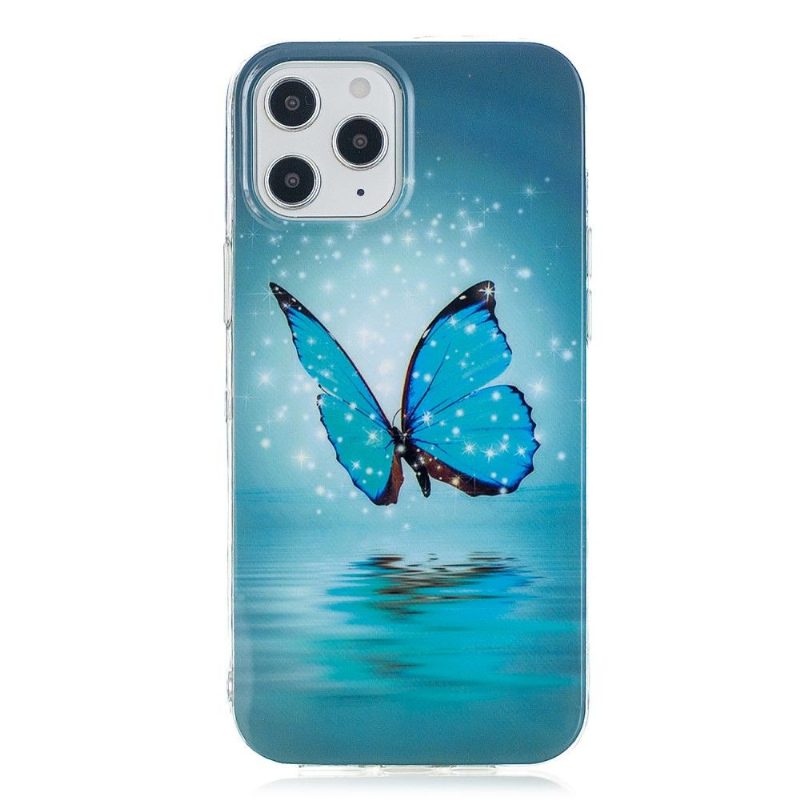 Kuori iPhone 12 Pro Max Luminous Blue Butterfly