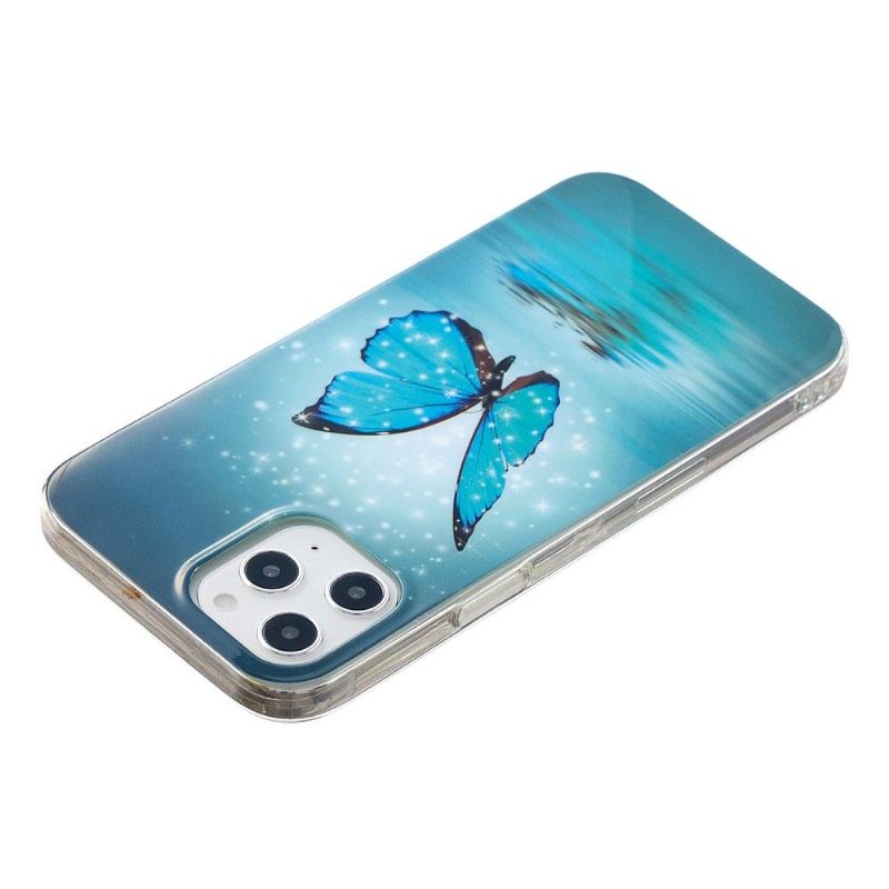 Kuori iPhone 12 Pro Max Luminous Blue Butterfly