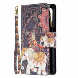 Flip Case Oppo A54 5G / A74 5G Elephant Vetoketjullinen Tasku