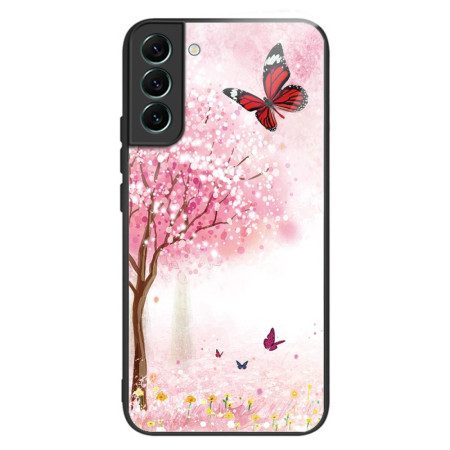 Kuori Samsung Galaxy S24 Plus 5g Tempered Glass Cherry Blossoms