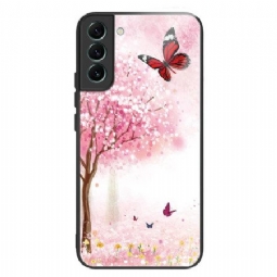 Kuori Samsung Galaxy S24 Plus 5g Tempered Glass Cherry Blossoms