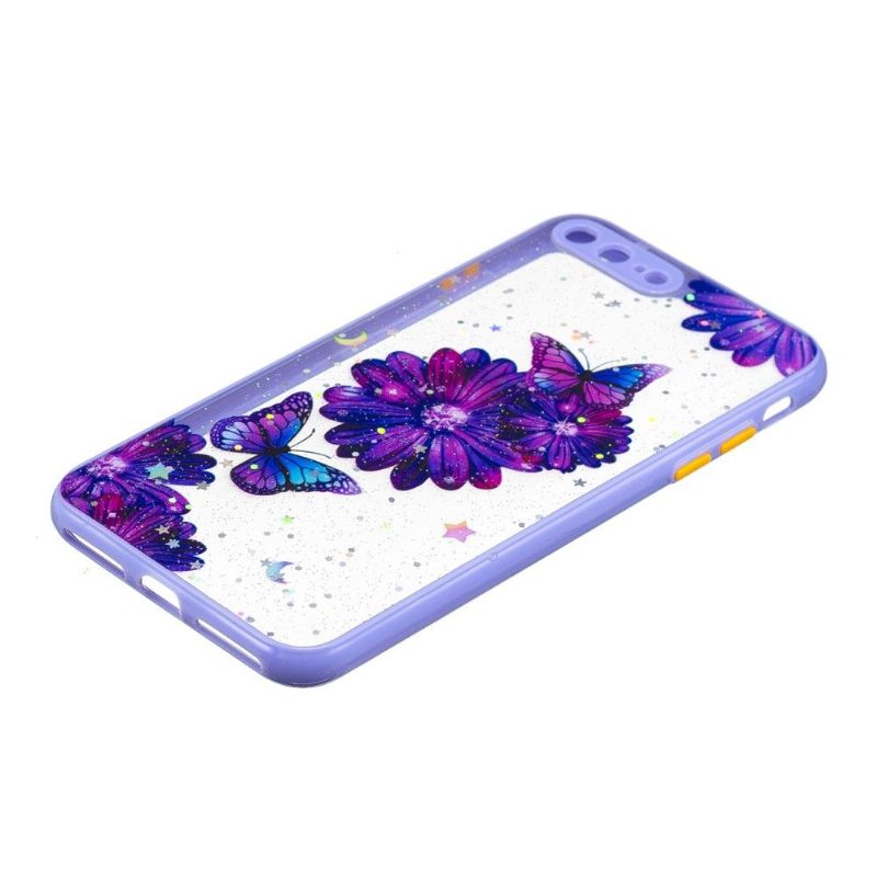 Case iPhone 8 Plus / 7 Plus Purppuraisia Kukkia Ja Perhosia