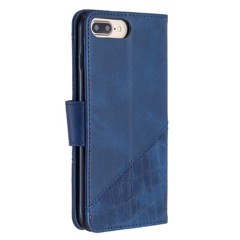 Flip Case iPhone 8 Plus / 7 Plus Hemming Croc Aspect -nahkaefekti