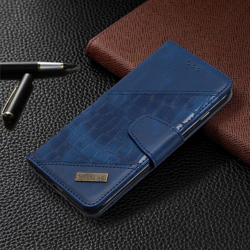 Flip Case iPhone 8 Plus / 7 Plus Hemming Croc Aspect -nahkaefekti