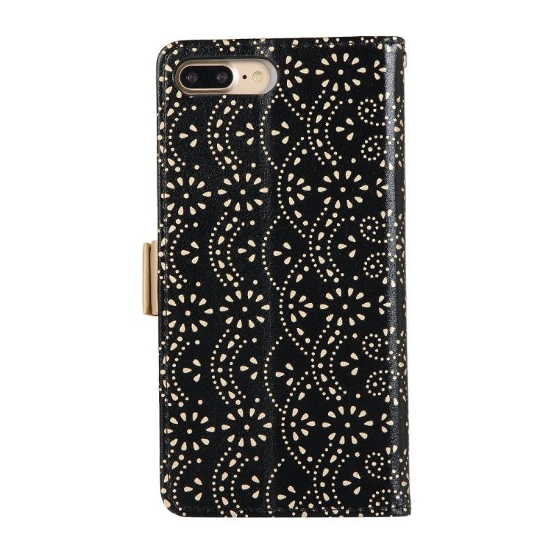 Flip Case iPhone 8 Plus / 7 Plus Hemming Romanttinen Pitsi Hihnalla