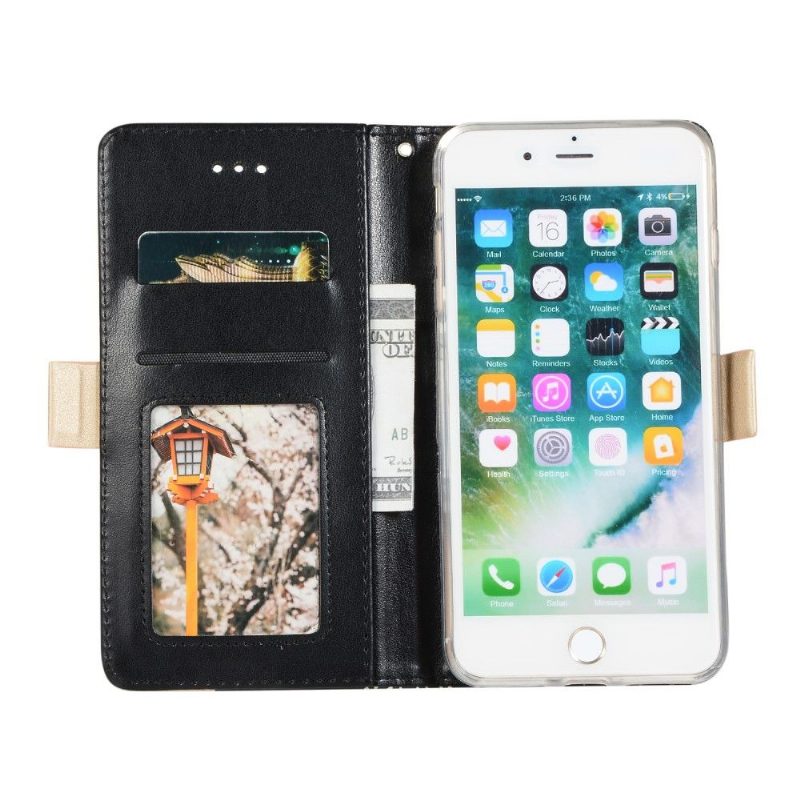 Flip Case iPhone 8 Plus / 7 Plus Hemming Romanttinen Pitsi Hihnalla